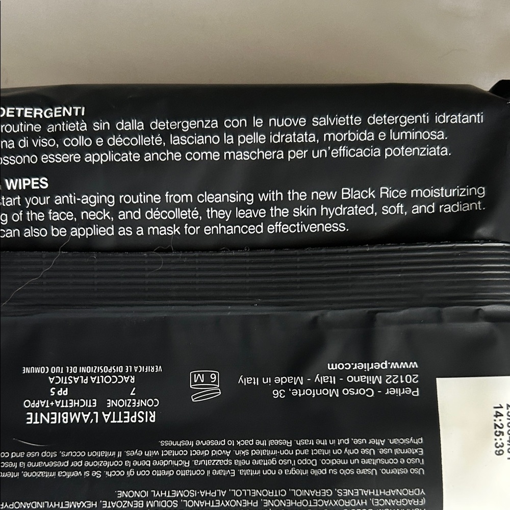 Perlier Black Rice Cleansing Wipes 72 count FACTORY SEALED - Picture 7 of 13